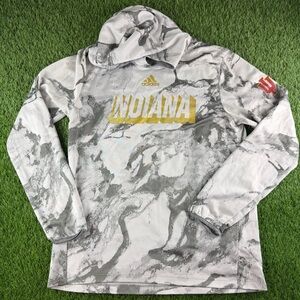 Adidas IU Indiana Hoosiers Grey & Gold Athlete Pullover Shirt Sz Large Cignetti